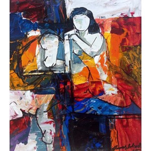 Mashkoor Raza, 12 x 14 Inch, Oil On Board, Abstract Painting, AC-MR-735